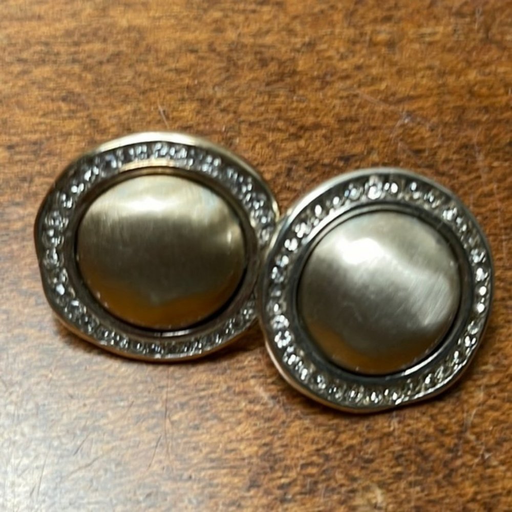 Brighton Brushed Metallic and Rhinestone Earrings